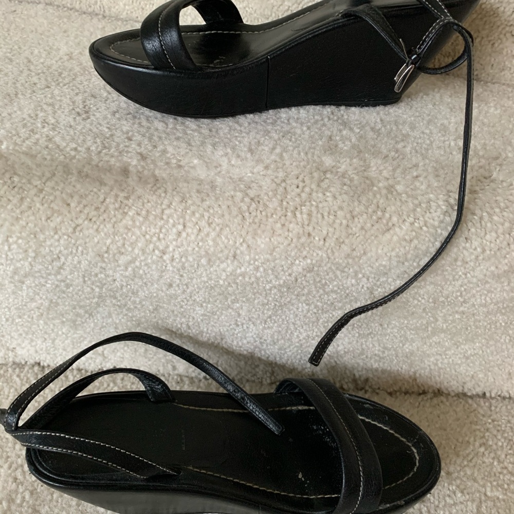 PRADA Black Wedge Sandals - Picture 3 of 10